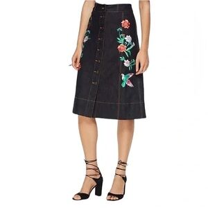 Kate Spade embroidered Denim Skirts Broome Street NWOT